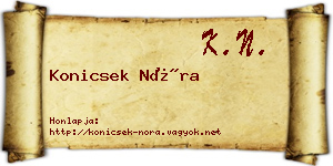 Konicsek Nóra névjegykártya